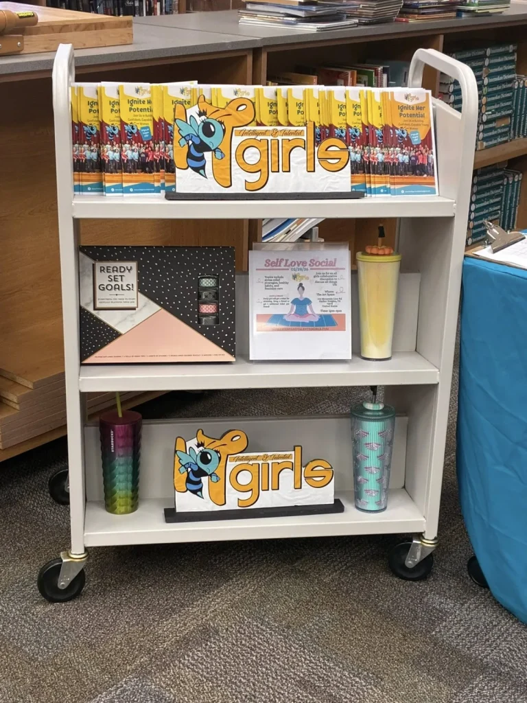 The IT Girls supply cart set up at an event