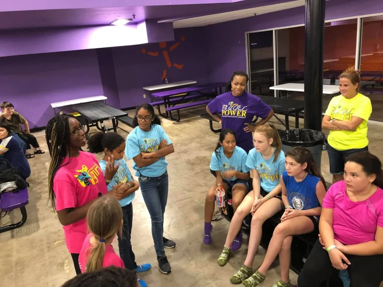 Girls listening during a group discussion