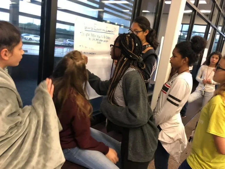 Girls in a small group session
