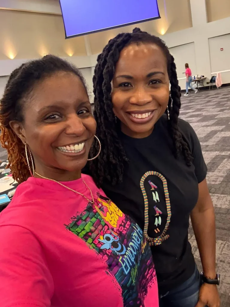 Two members of the team on event day